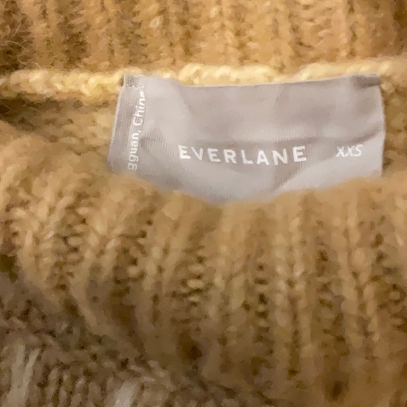 Everlane The Cloud Checkered Sweater, Size XXS Color Tan - Picture 8 of 9